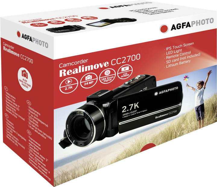 AgfaPhoto Realimove Camcorder Videocam Videokamera Video-Kamera 3 Zoll Schwarz