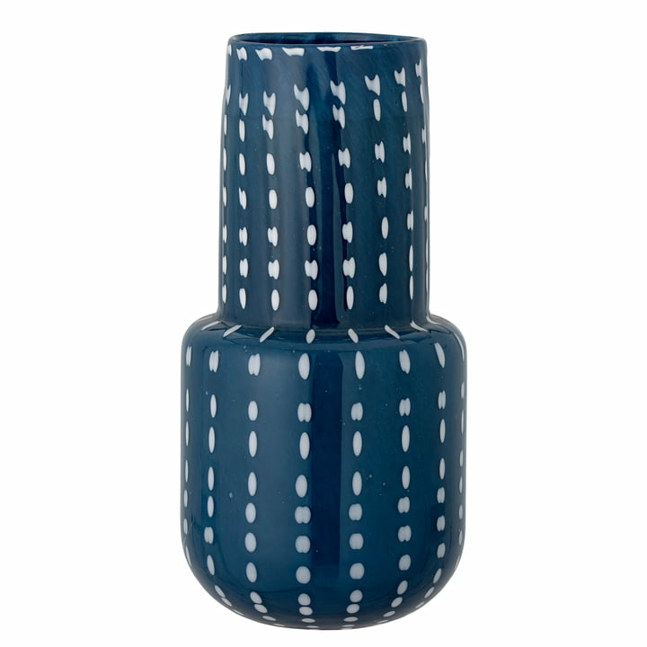 Bloomingville Mayim Vase Blumenvase Dekovase Glasvase Dekoration H35cm blau