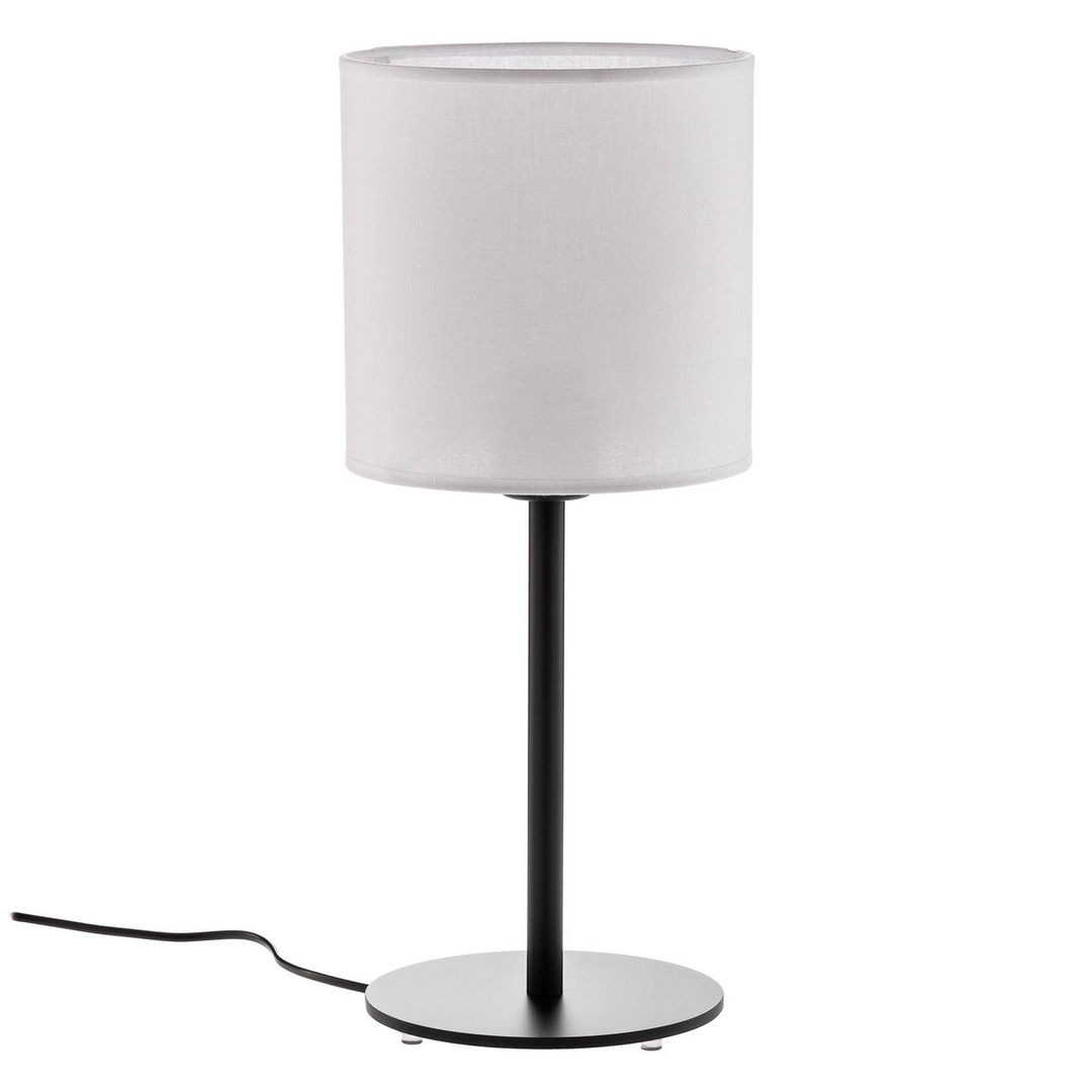 Textil Tischlampe Harris Fuß Schwarz Schirm Weiß Tischleuchte Lampe Leuchte Spot B-Ware - 5902553217155