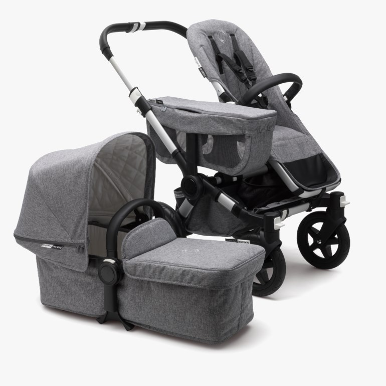 Bugaboo Donkey 2 Classic Collection Mono Kinderwagen Grey Melange / Schwarz B-Ware - 8717447096375