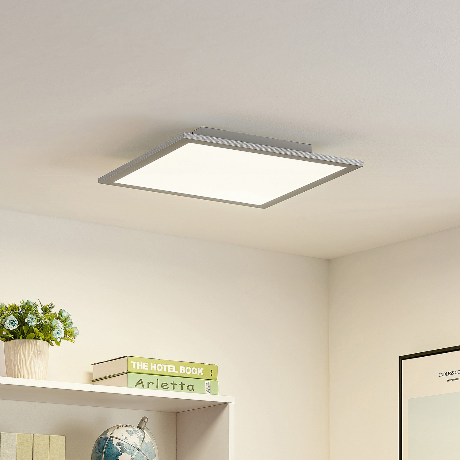 Lindby Zemmi Led Deckenlampe Deckenlampe Lampe Wohnzimmerlampe 40x40 Silber B-Ware - 4251096598308