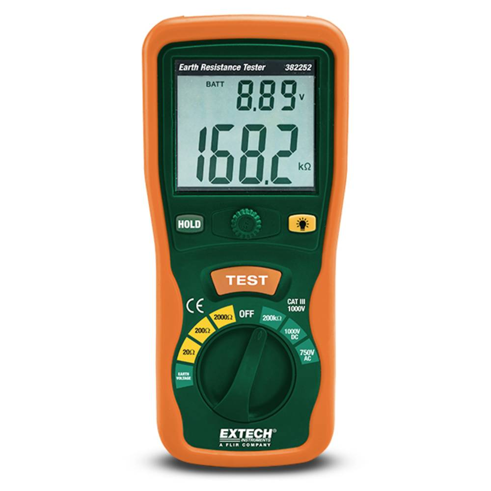 Extech 382252 Erdungsmessgerät Erdungswiderstandsprüfer-Kit Erdungs-Messgerät
