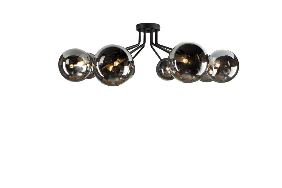 LUCE Design Neptun Deckenleuchte 8fach Deckenlampe Lampe Leuchte G9 Rauchglas