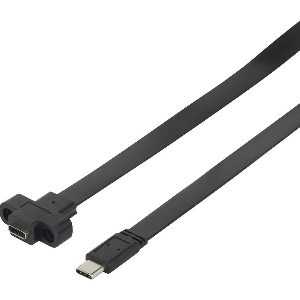 Renkforce USB-Kable USB 3.2 Gen1 USB-C-Stecker USB-C-Buchse Kabel 0.25 m Schwarz