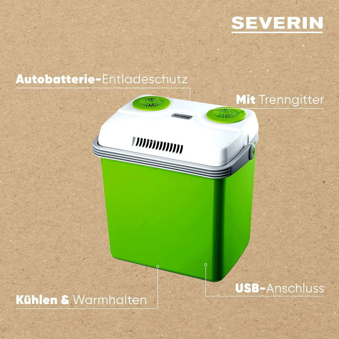 SEVERIN Elektrische Kühlbox 25 L mit Kühl- und Warmhaltefunktion Auto-Kühlbox253