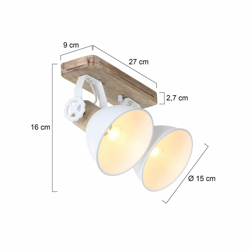 B-Ware Steinhauer Gearwood Strahler Deckenstrahler Deckenleuchte Deckenlampe Holz Weiß