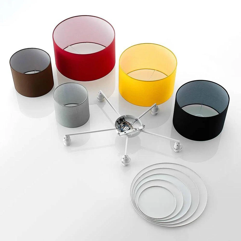 B-Ware Lindby Laurenz Deckenlampe Deckenleuchte Lampe Leuchte 5 Flammig 90cm Rot G731