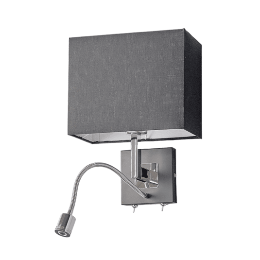 Lucande Schwarze Stoff Wandleuchte Rebekka Wandleuchte Wandlicht Mit Led Lese681 B-Ware