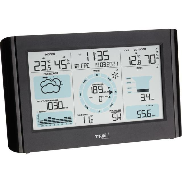TFA Dostmann WEATHER PRO 35.1161.01 Funk-Wetterstation Thermometer Hygrometer