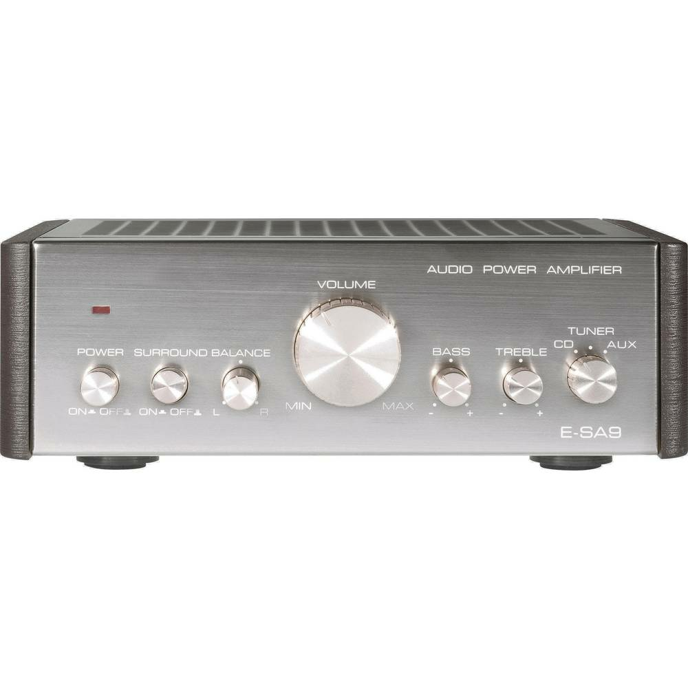 Renkforce E-SA9 Stereo-Verstärker Amplifier HiFi 2 x 12 W Silber Dunkel-Braun