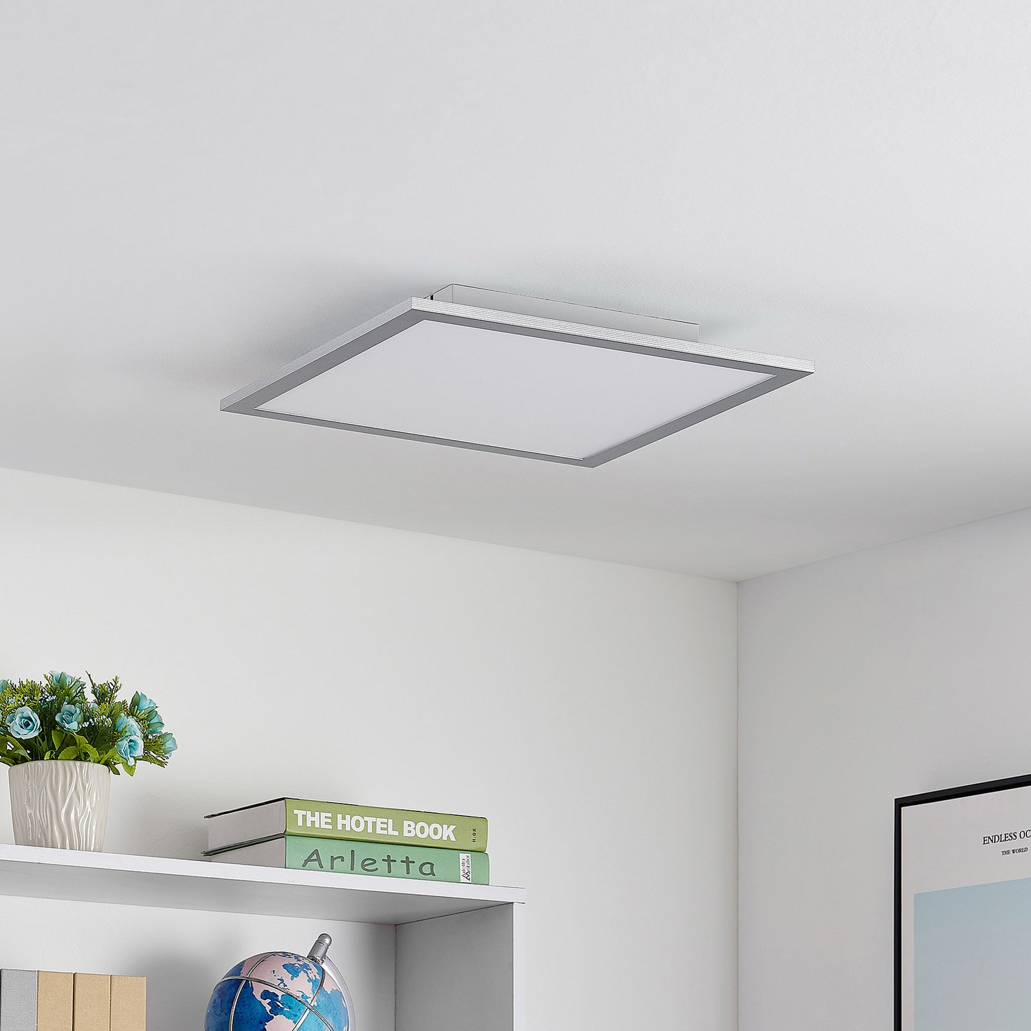 Lindby Zemmi Led Deckenlampe Deckenlampe Lampe Wohnzimmerlampe 40x40 Silber B-Ware - 4251096598308