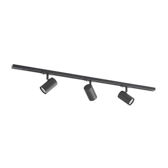 Lindby Sohil Schienensystem Deckenleuchte Deckenlampe schwarz GU10 dreiflammig