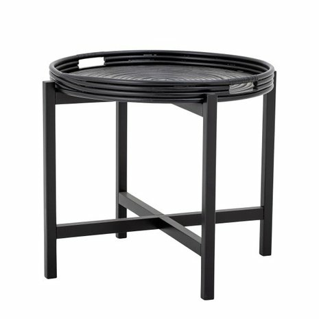 Bloomingville Milli Tablett-Tisch Beistelltisch Couchtisch Tisch Ø 60 cm schwarz