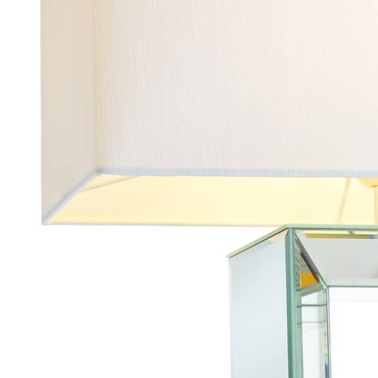 Searchlight Tischleuchte Reflections Tischlampe Lampe H 58 cm verspiegelt weiß