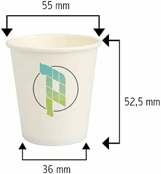 Virsus 500 Pappbecher Kaffee 90ml Weiß mit Palucart-Grafik biologisch abbaubar
