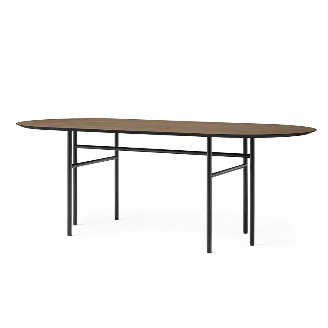 Audo Snaregade Esstisch Tisch Küchentisch oval 210 x 95 cm schwarz Eichenfurnier