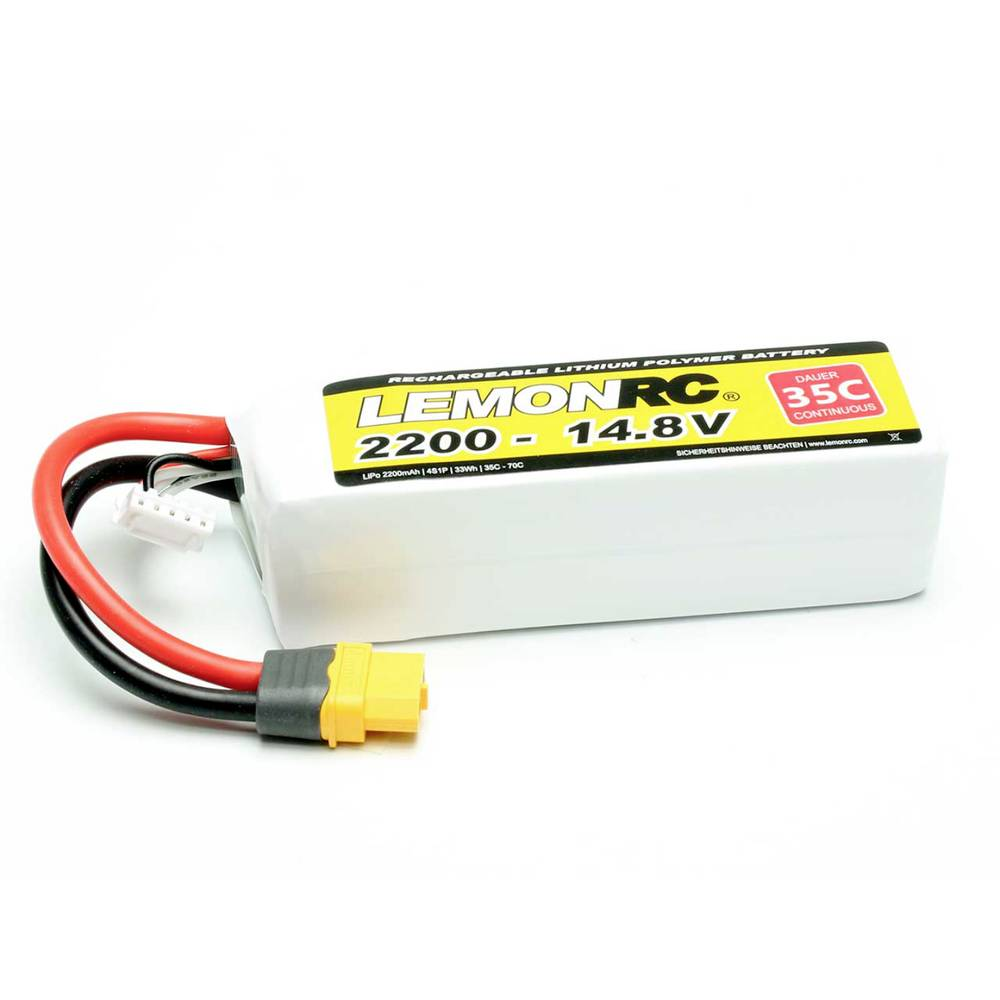LemonRC Modellbau-Akkupack LiPo 14.8 V 2200 Akku Ladegerät Lade-Akku Softcase