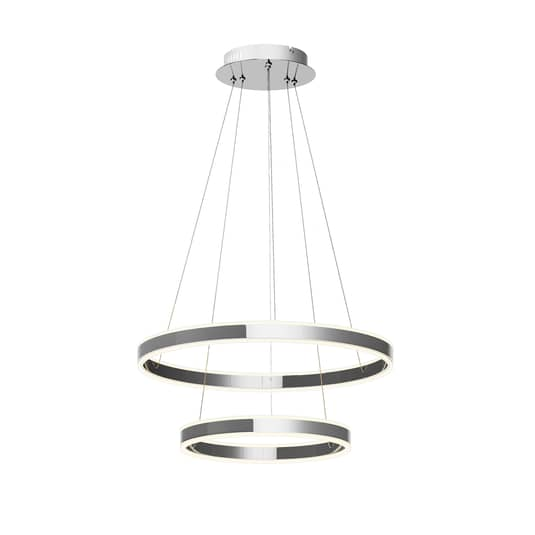 Lucande Led Pendelleuchte Lyani Hängeleuchte Deckenlampe Lampen 2 Ringe Chrom B-Ware - 4251096550269
