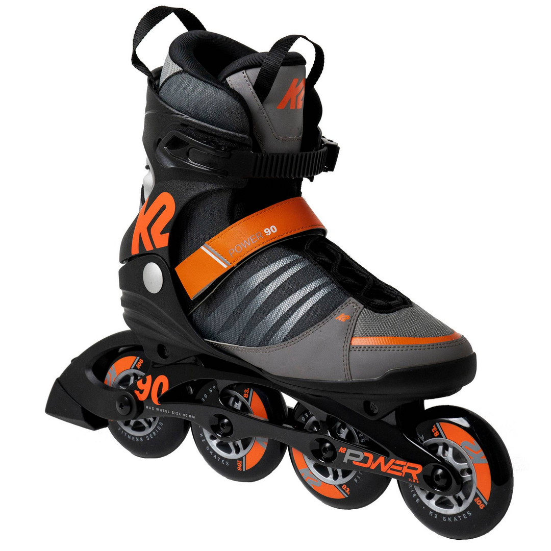 K2 POWER 90 Inline-Skates Herren Inliner Skates Inlineskates 44 1/2 GRAU