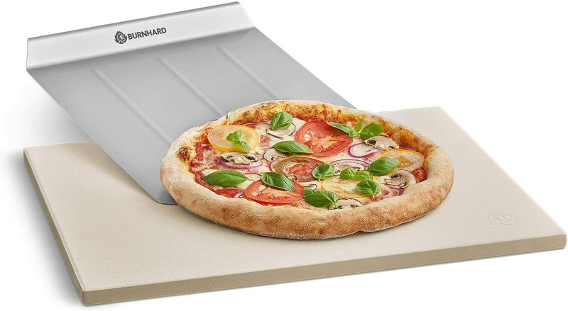 Burnhard Pizzastein Pizzaschaufel Pizzaofenstein Ofenstein Pizza 35x45x1,5cm Set