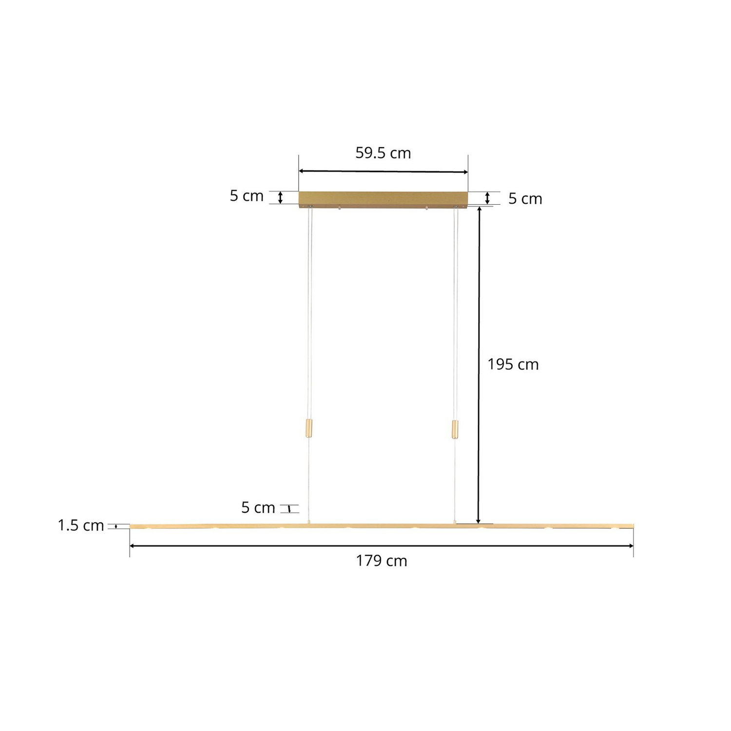 Rothfels Led Pendelleuchte Pendelleuchte Lampe Leuchte Licht Ip20 Tolu Messing   B-Ware - 4251096567724