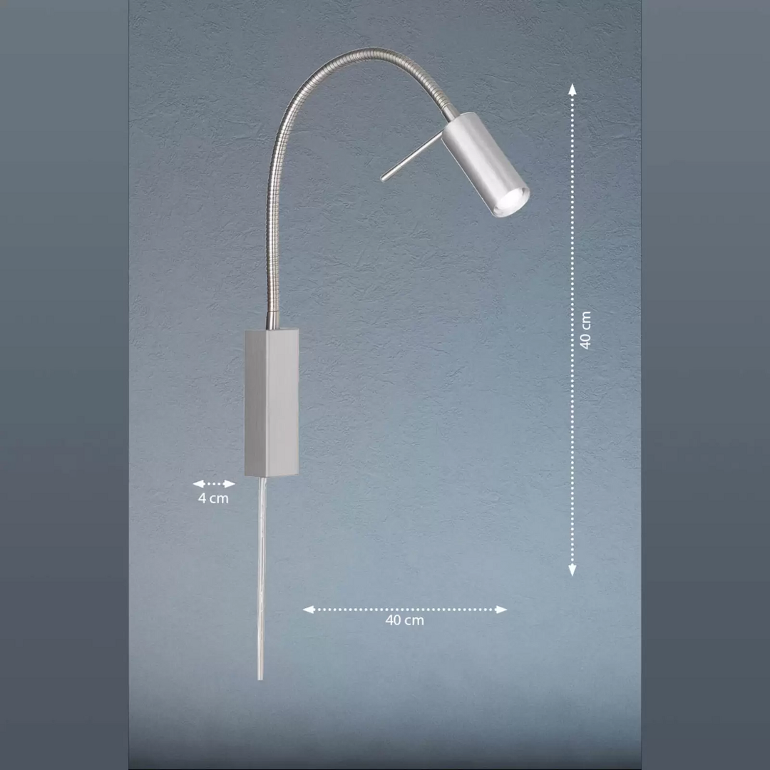 Fischer & Honsel LED-Wandlampe Wandleuchte LED River Flexarm Schirm Metall glatt