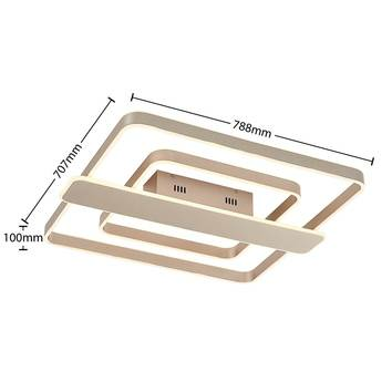 Lucande Linetti Led Deckenlampe Deckenlampe Deckenleuchte Led Eckig Nickel 70cm B-Ware - 4251911710830