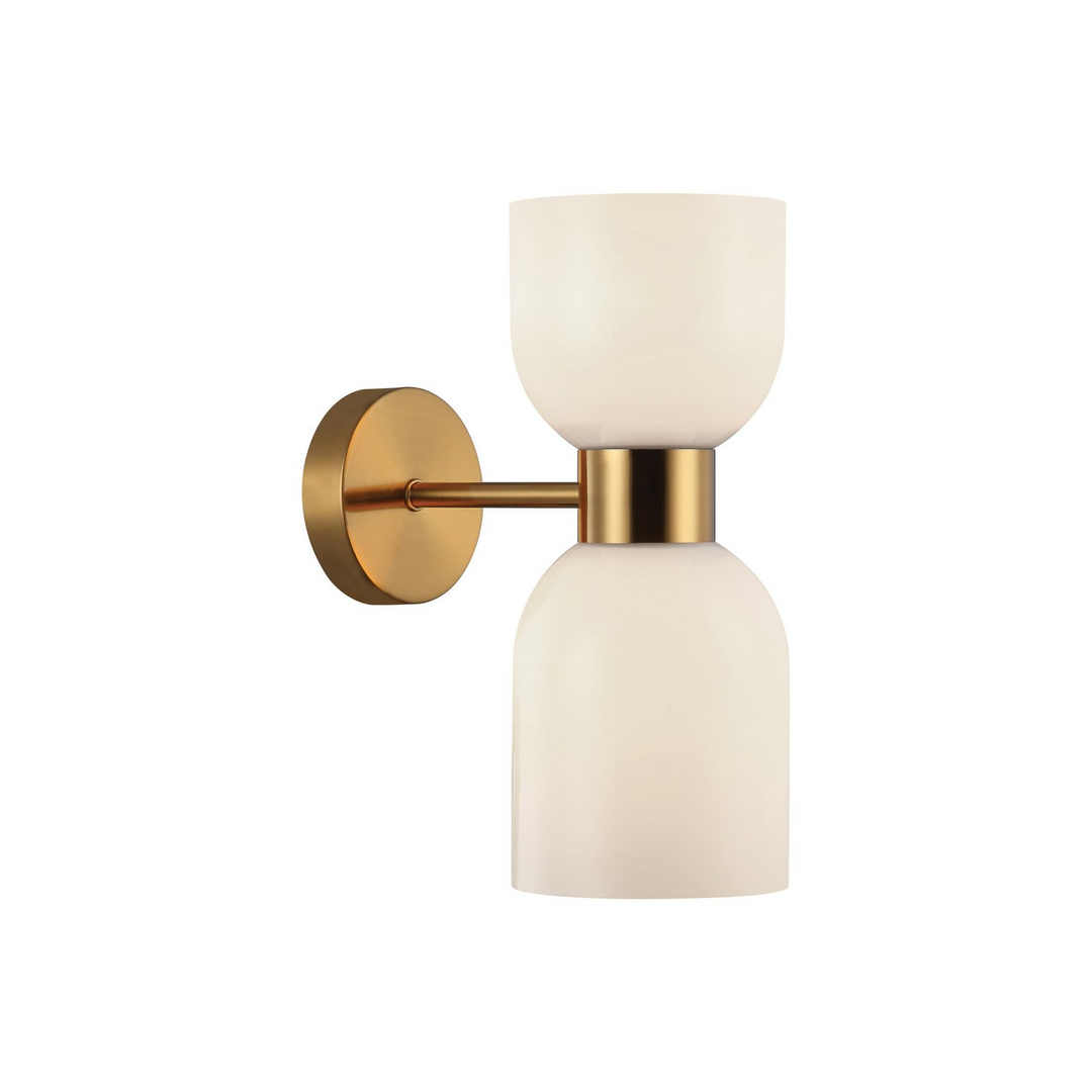 Viokef Wandleuchte Memory Wandlampe Wandlicht Leuchte Glas Bronze/Weiß 2 Flammig B-Ware