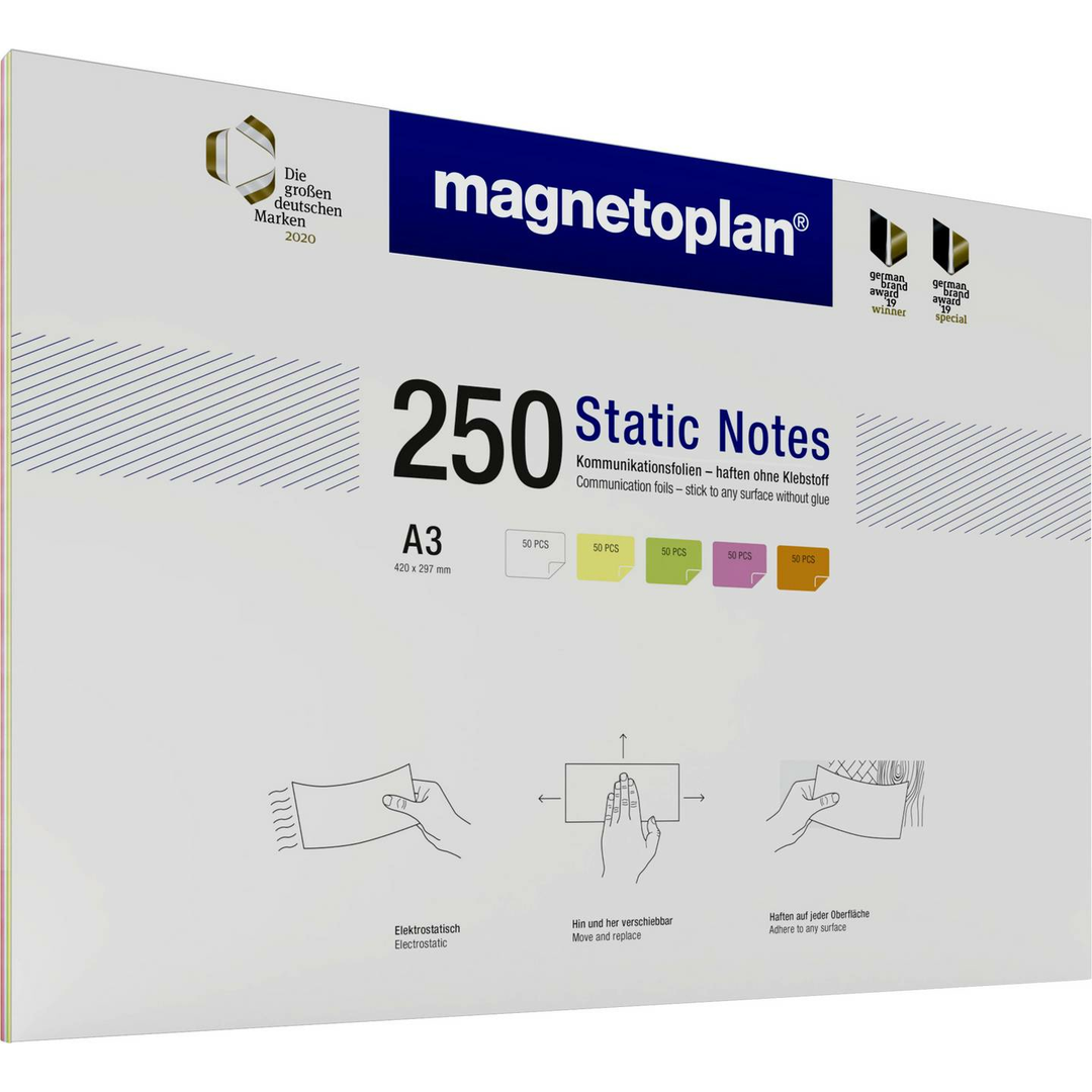 Magnetoplan Haftnotiz 11250310 420 X 297 Mm Weiß Gelb Grün Rosa Orange 250 Stück B-Ware