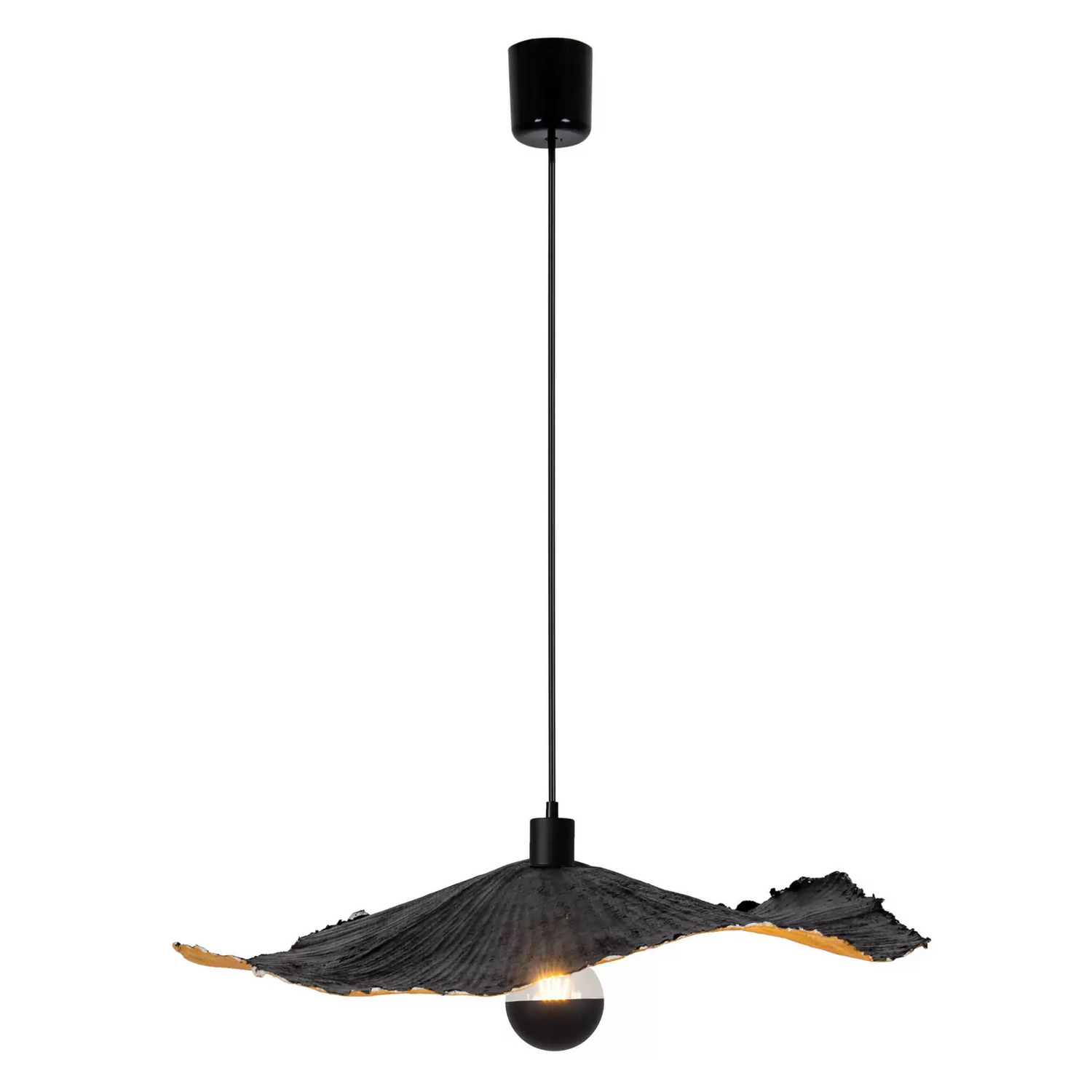 B-Ware Näve Pendelleuchte Crazy Paper Schwarz Gold ø 56 Cm Pendellampe Lampe Leuchte