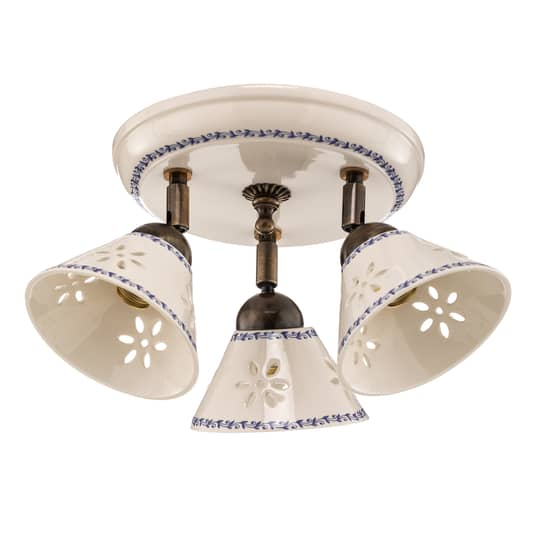 B-Ware Ceramiche Nonna Deckenlampe Deckenlampe Lampe Leuchte Decke E14 Keramik 3 Fl.