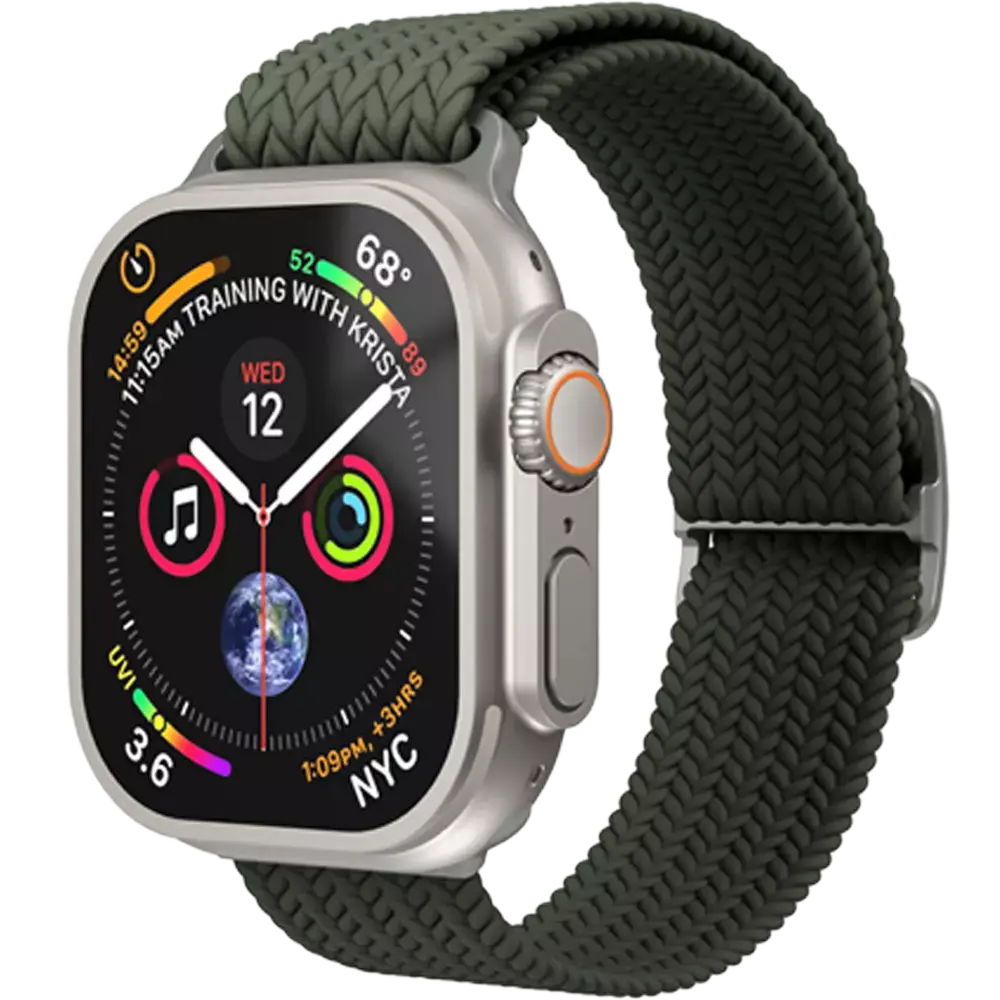 B-Ware Vonmählen Woven Loop Olive 38 40 41 Mm Uhrenarmband Apple Watch Textilband