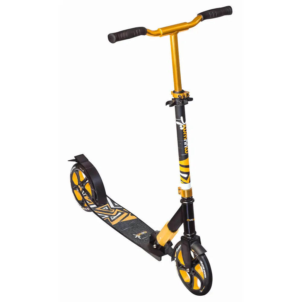 Muuwmi Aluminium Scooter Roller Kickroller Cityroller Tretroller Gold Deluxe B-Ware