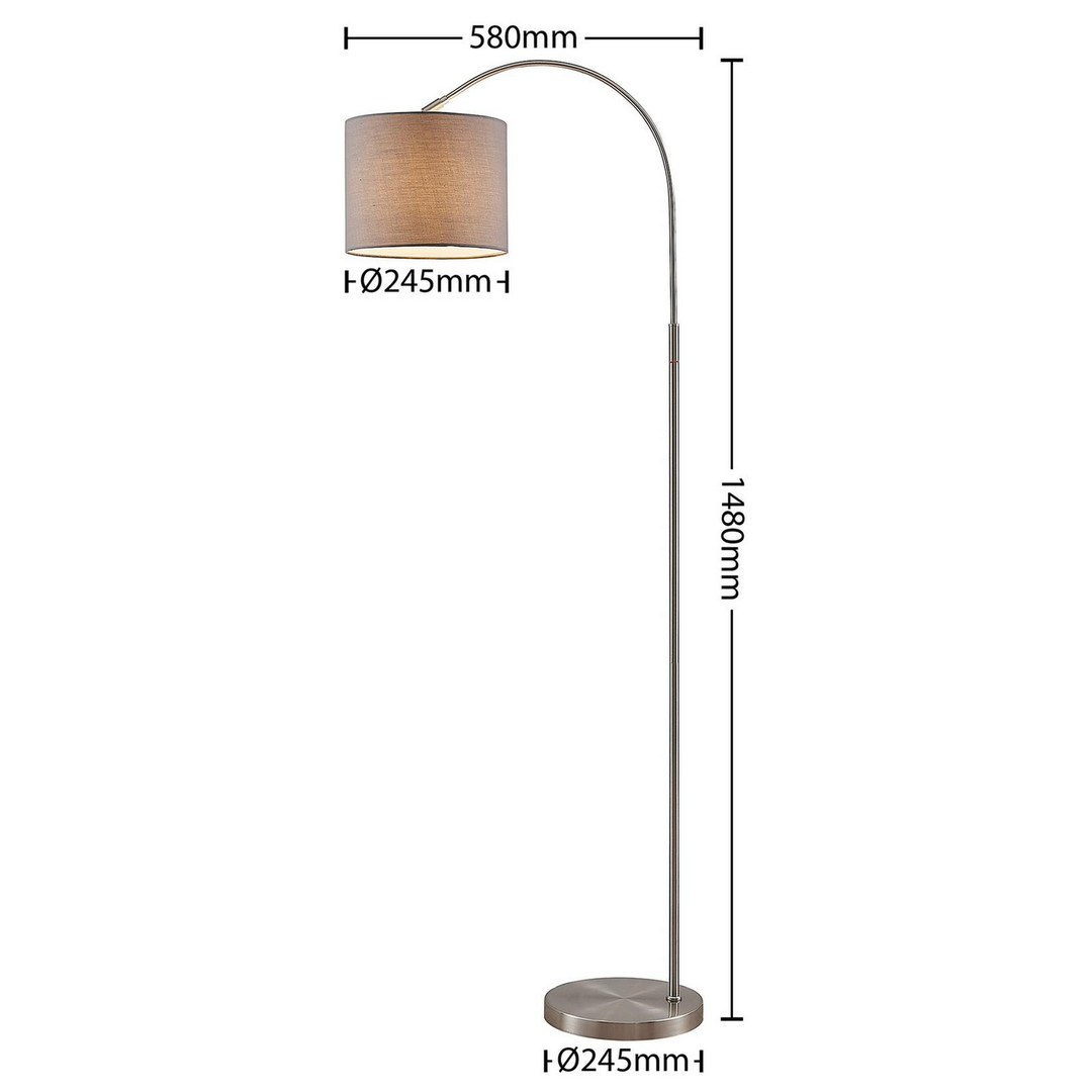 Lindby Keriba Stehleuchte Stehlampe Wohnzimmerlampe Lampe E27 60 W nickel taupe
