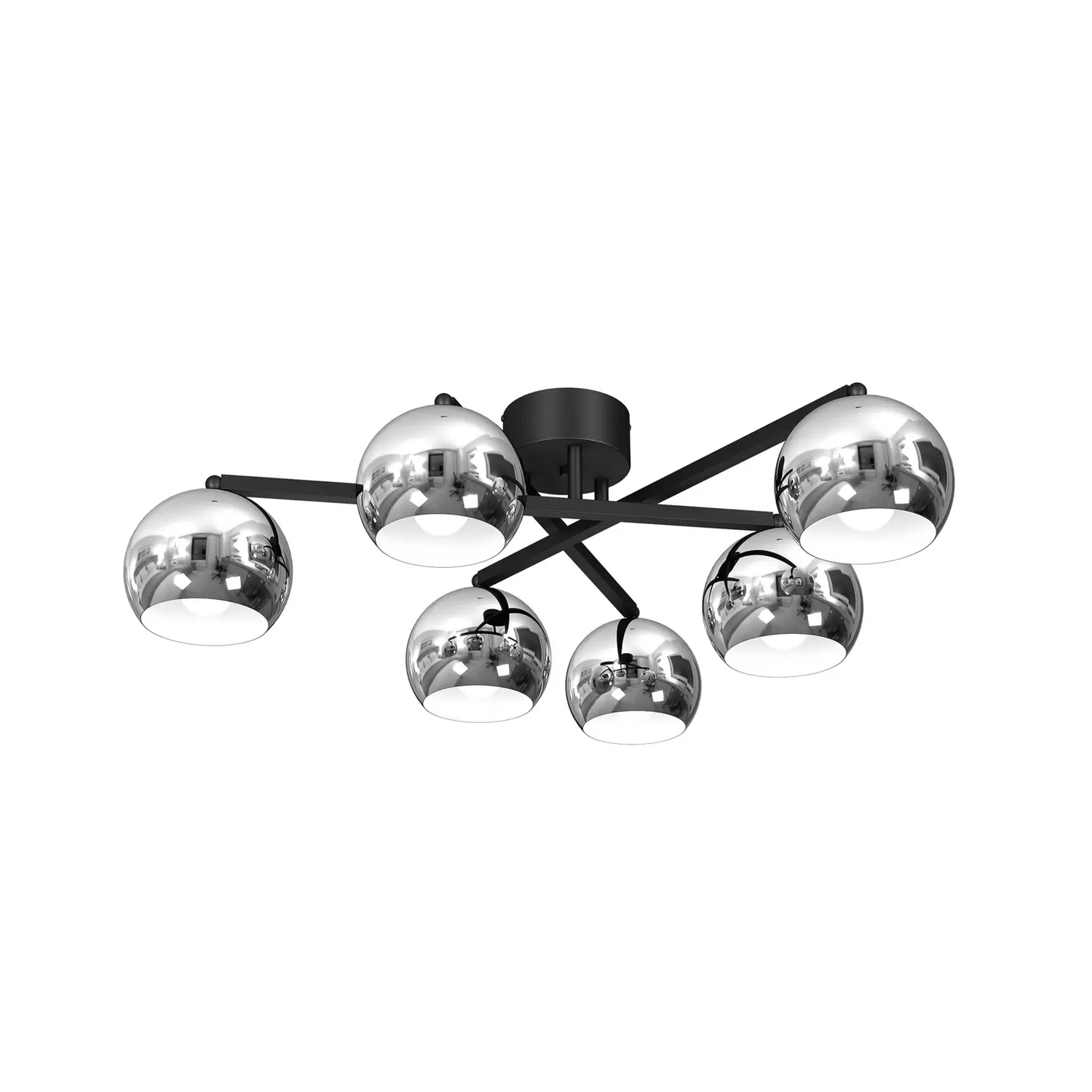 Luminex Deckenleuchte Jano Deckenlampe Deckenlicht Schwarz/Chrom Sechsflammig B-Ware - 5907565936254