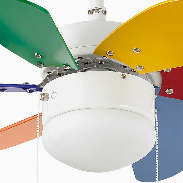 FARO BARCELONA Deckenventilator Palao S Ventilator Lampe mit Leuchte multicolour