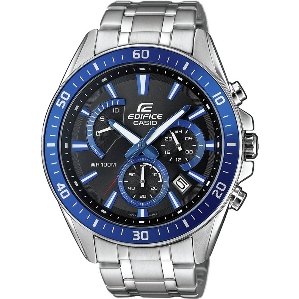 Casio Chronograph Armbanduhr EFR-552D-1A2VUEF Uhr Edelstahl Herren Silberfarben