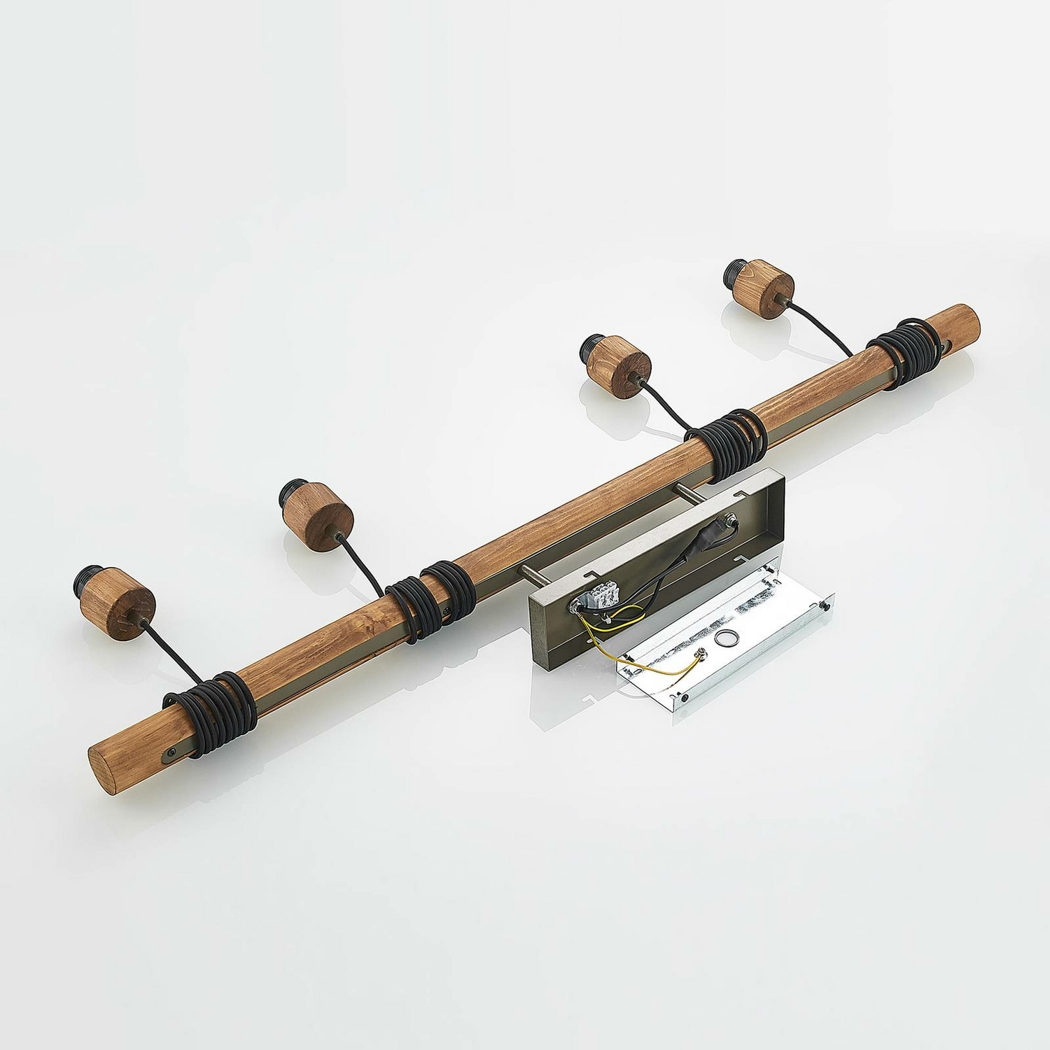 Lindby Durbis Hängeleuchte Hängelampe Lampe Leuchte 4 Flmg. E27 Natur Dunkelgrau B-Ware - 4251911719512