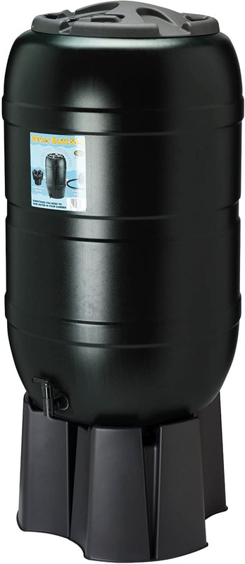 Strata Regentonnen Set Wasserbehälter Regentonne 210l Schwarz Hahn Deckel B-Ware - 5021711038422