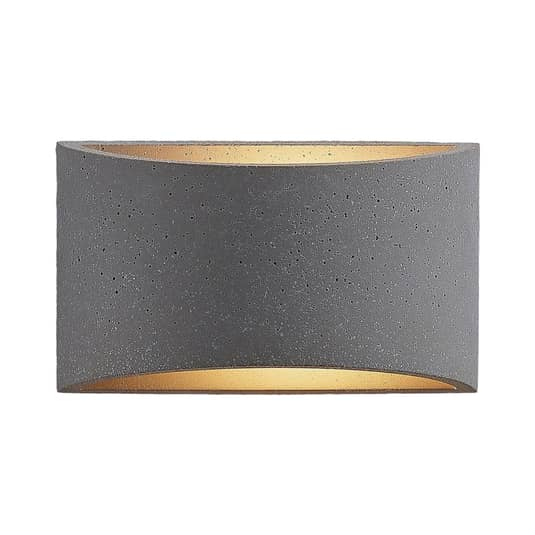 Lindby Edvin Wandleuchte Wandlampe Wandlicht Lampe Leuchte G9 Aus Beton Halbrund B-Ware