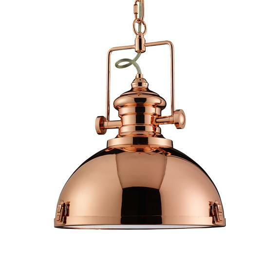 Searchlight Kupferfarbene Hängeleuchte Hängelampe Lampe Metal Im Industriedes596 B-Ware