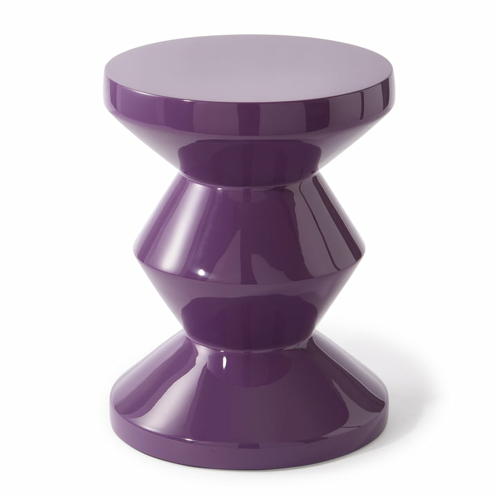 Pols Potten Zig Zag Hocker Sitzhocker Sitz Polyester Designhocker Dunkelviolett B-Ware
