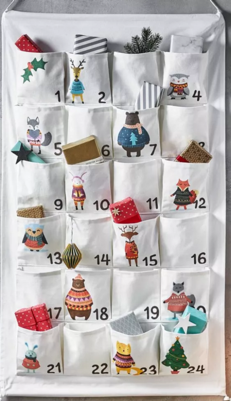 BUTLERS Weihnachtskalender Adventskalender zum Befüllen SANTA IS COMING Natur