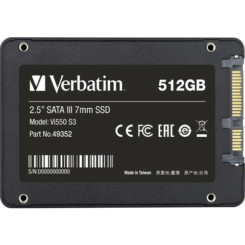 Verbatim Interne SATA SSD Festplatte 512GB SATA-III VI500 S3 Solid State Drive