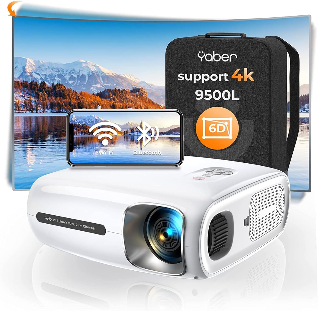 YABER PRO V7 Beamer Full HD 1080P 6D Trapezkorrektur 12000 Lumen 5G SIEHE TEXT