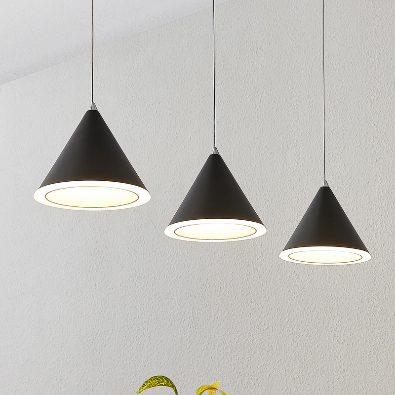 Lucande Livan Led Hängeleuchte Lampe Leuchte Hängelampe A++ 8 W Schwarz 3 Fl. Led B-Ware - 4251096573145