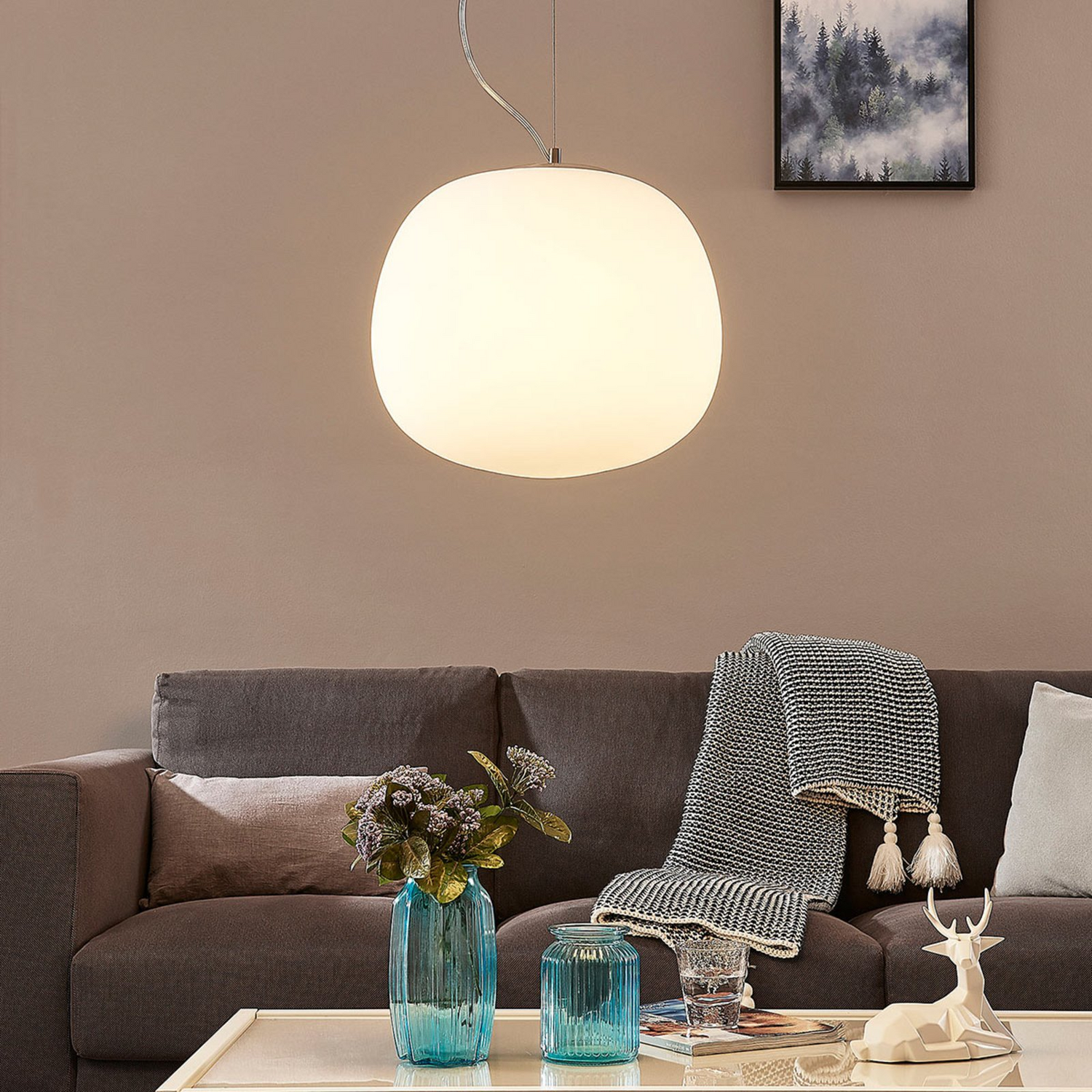 B-Ware Lindby Glas Pendelleuchte Ginevra Deckenlampe Hängeleuchte Deckenlampe Lampe E27