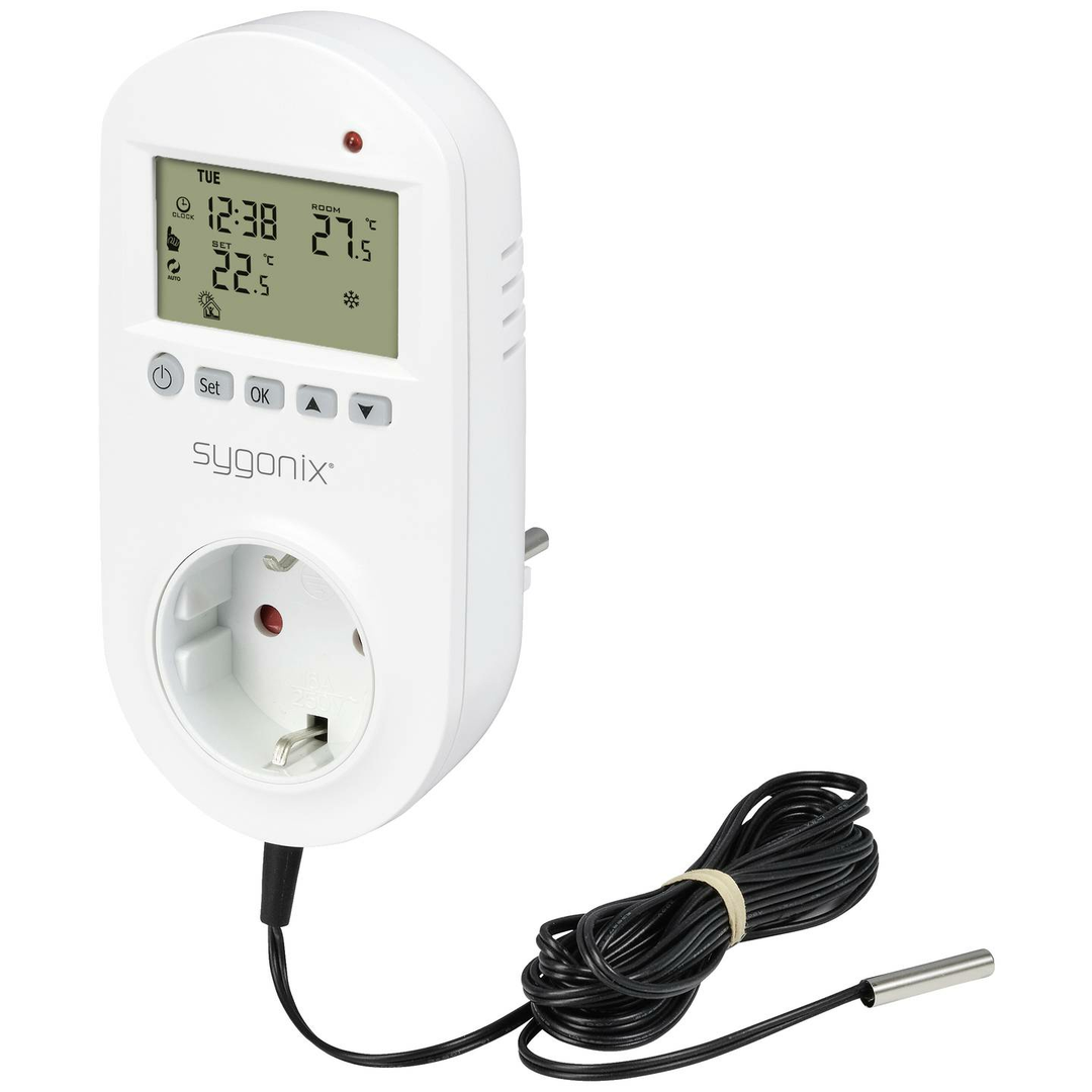 Sygonix Universalthermostat Thermostat Zwischenstecker Wochenprogramm 1 bis70 °C