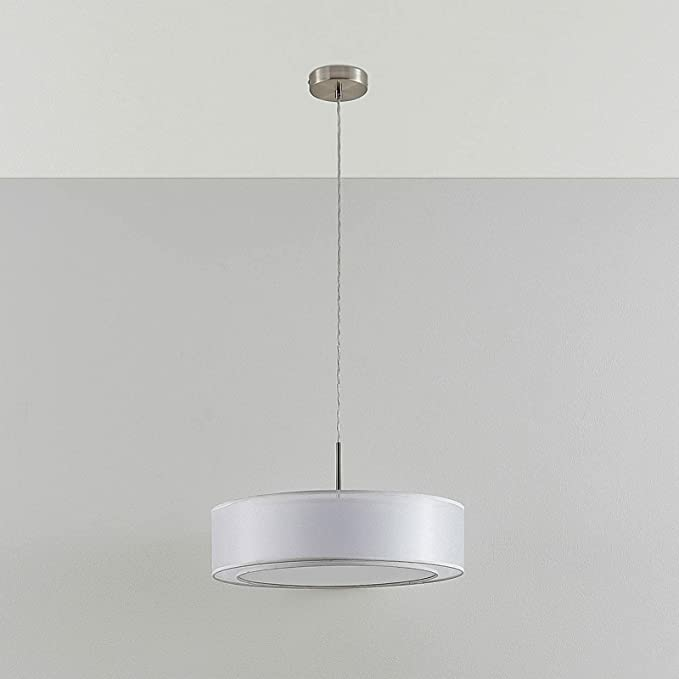 Lindby Stoffpendelleuchte Amon dimmbar LEDs weiß Deckenleuchte Hängelampe LED502