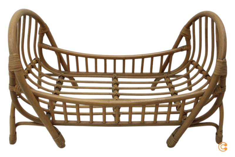 Ferm Living Kuku Puppenbett Puppenmöbel Kinderspielzeug Bambus Rattan Natur B-Ware